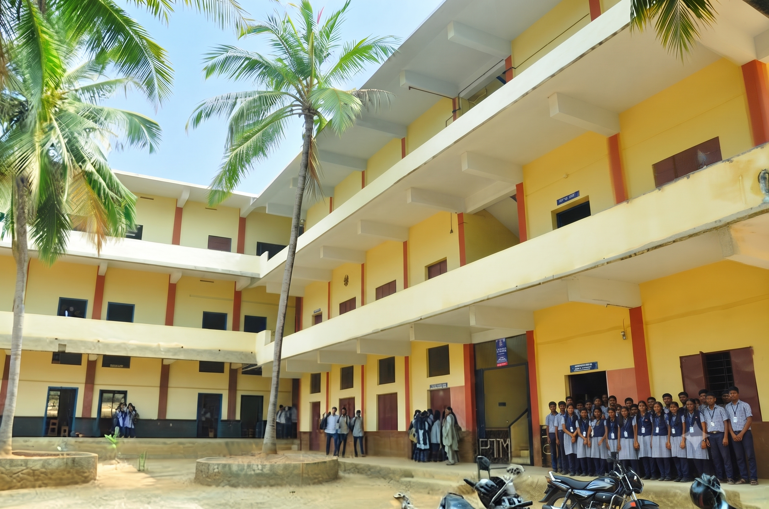 PTM Higher Secondary School Thrikkadeeri campus building aerial view, Palakkad Kerala
